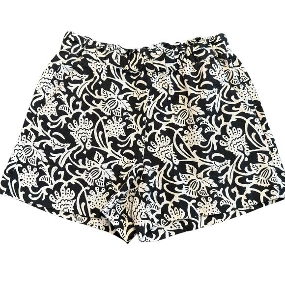 Loft Women’s black white pattern paper bag shorts lining blend Size XS - Picture 1 of 6